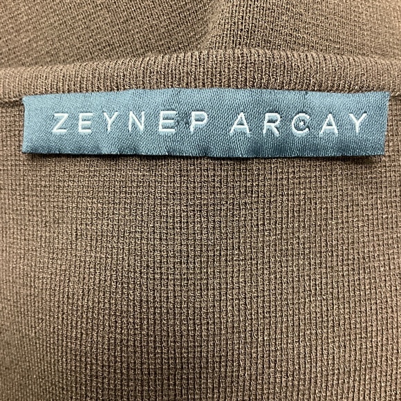 ZEYNEP ARCAY SMOKY DARK BROWN BALLERINA KNIT BODYCON MINI DRESS - Picture 4 of 5